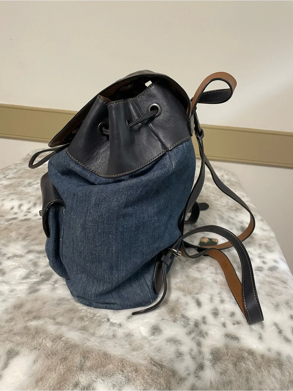 Coach Denim & Leather Backpack